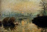 Claude Monet Sun Setting Over The Seine At Lavacourt painting